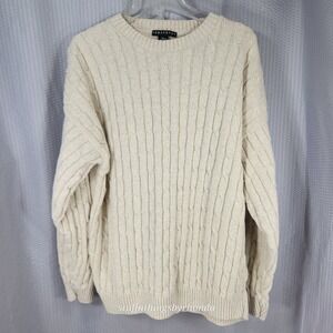 CONSENSUS Sportswear Men's Pullover Sweater Jumper Beige‎ Cable Knit Cotton XXL